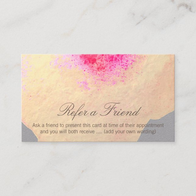 Carte De Référencement Aquarelle d'or Grand client floral (Devant)