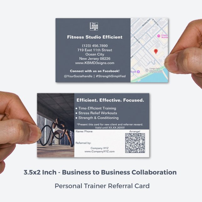 Carte De Référencement B2B Services QR Code gris blanc (3.5x2 Inch, B2B Services QR Code Grey White Referral Card)