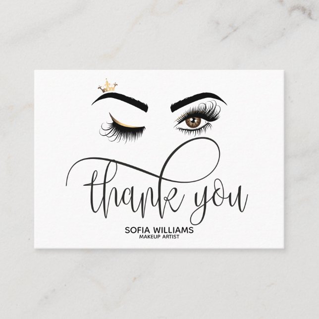 Carte De Référencement Beau oeil Brown Wink avec Gold Crown (Devant)