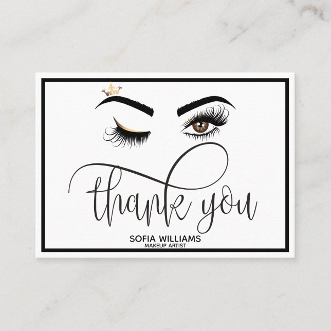 Carte De Référencement Beau oeil Brown Wink avec Gold Crown (Devant)