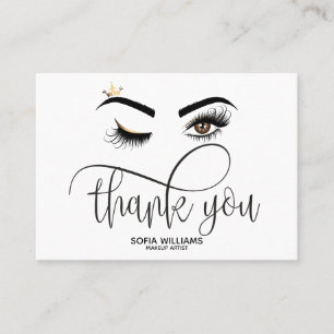 Carte De Référencement Bel oeil Brown de clin d'oeil avec des soins