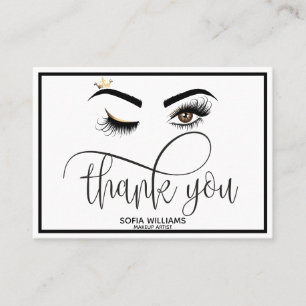 Carte De Référencement Bel oeil Brown de clin d'oeil avec des soins