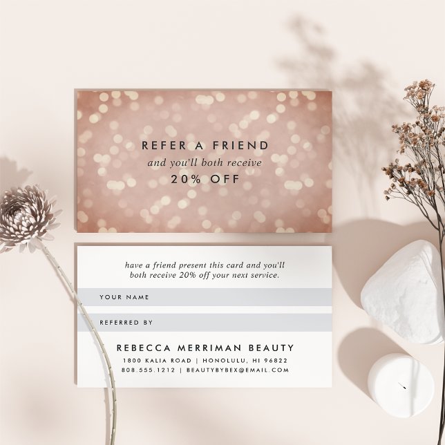 Carte De Référencement Bokeh Rose cuivre (Créateur téléchargé)