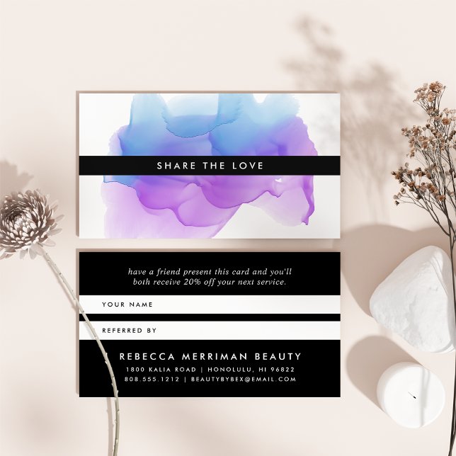 Carte De Référencement Boulot d'aquarelle Indigo moderne | (Créateur téléchargé)