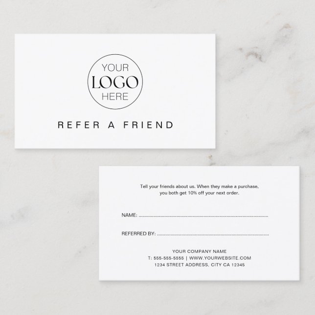 Carte De Référencement Chic Minimalist Référencez Un Logo D'Entreprise Am (Devant / Derrière)
