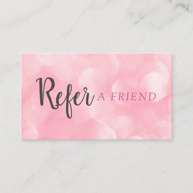Carte De Référencement Chic Moderne Bokeh Rose (Devant)