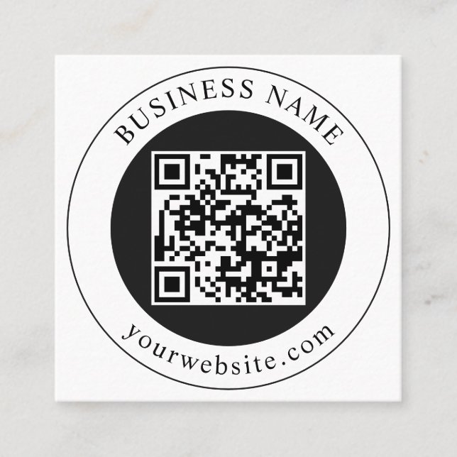 Carte De Référencement Code QR avec nom d'entreprise modifiable (Devant)
