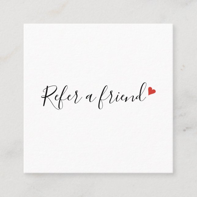 Carte De Référencement Cœur d'amour rouge de script moderne simple (Devant)
