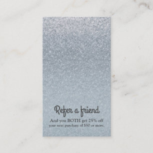 Carte De Référencement Conte de fées Argent Paillettes Glamour Étincelle