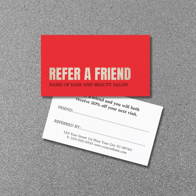 Carte De Référencement Cool Elegant Red Golden Beauty Salon  (Créateur téléchargé)