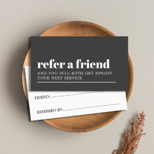 Carte De Référencement Cool Gris foncé gris blanc salon de beauté