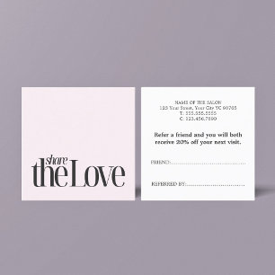 Carte De Référencement Cool minimal Rose Bold Beauté