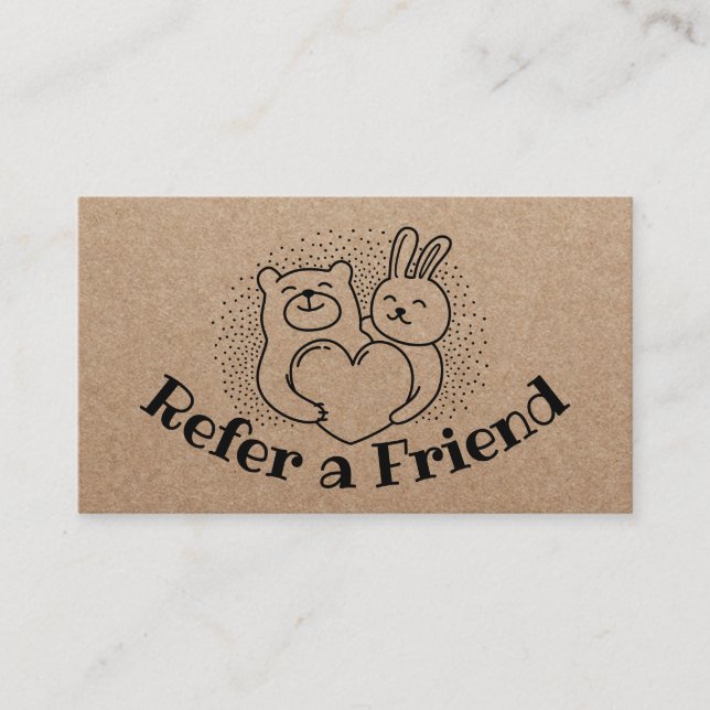 Carte De Référencement Cute Forest Animals Rustic Kraft Referendum (Devant)