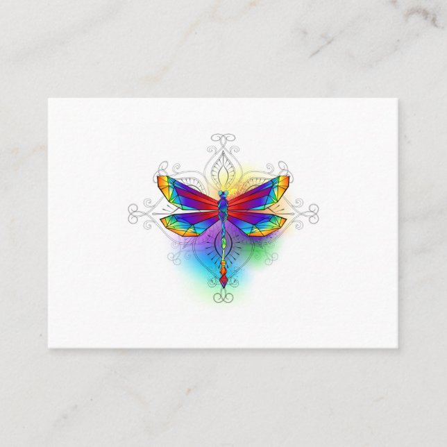 Carte De Référencement Dragonfly en arc-en-ciel (Devant)