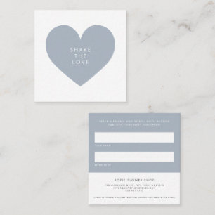 Carte De Référencement Dusty Blue Heart Minimalist Partagez l'amour