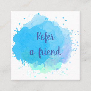 Carte De Référencement Éclaboussure d'aquarelle bleue