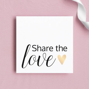 Carte De Référencement Elégant Black White Gold Heart Beauty Salon