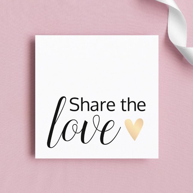 Carte De Référencement Elégant Black White Gold Heart Beauty Salon (Créateur téléchargé)