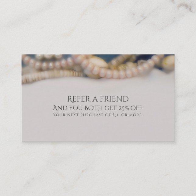 Carte De Référencement Elegant Pearls & Sea Shells Plage recommander un a (Devant)