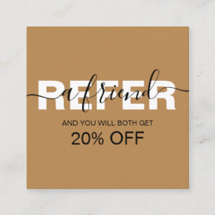 Carte De Référencement Élégant professionnel Orange Terracotta Boho Référ