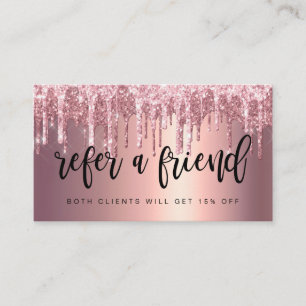 Carte De Référencement Elégant rose en cuivre en or parties scintillant