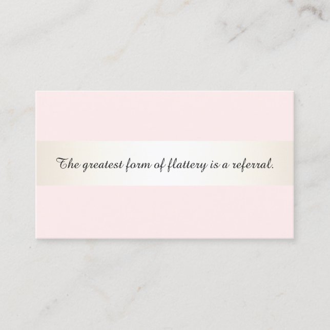 Carte De Référencement Elégant salon de coiffure rose et Spa aiguillage c (Devant)