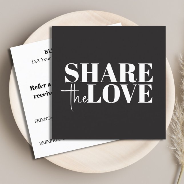 Carte De Référencement Elegant Stylish Black White Bold Salon (Créateur téléchargé)