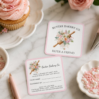 Carte De Référencement Épinglé à rouleaux floral Boulangerie Cuisine Parr