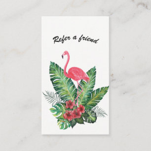Carte De Référencement Flamant rose rose Flore tropicale recommander un a