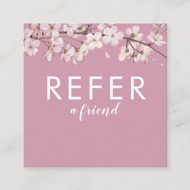 Carte De Référencement Fleur Moderne Rose (Devant)