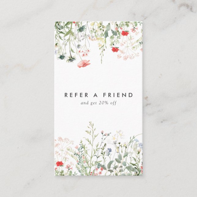 Carte De Référencement Fleur sauvage Meadow (Devant)