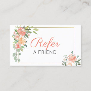 Carte De Référencement Fleurs aquarelles pêche