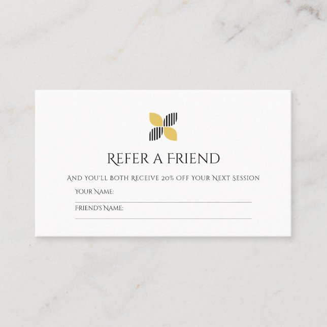 Carte De Référencement Friend Referend Professional Black and Gold Clover (Devant)