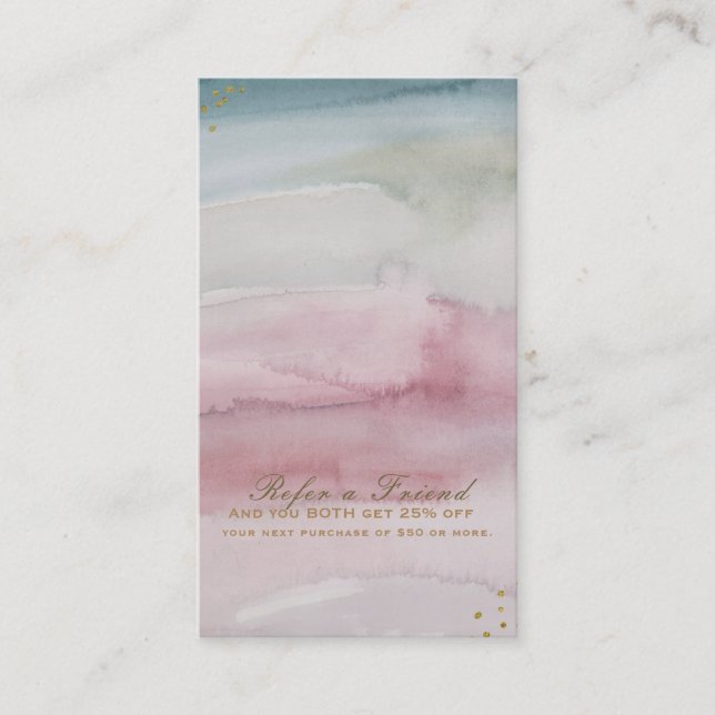 Carte De Référencement Glam Dreamy Aquarelle Or recommander un ami (Devant)
