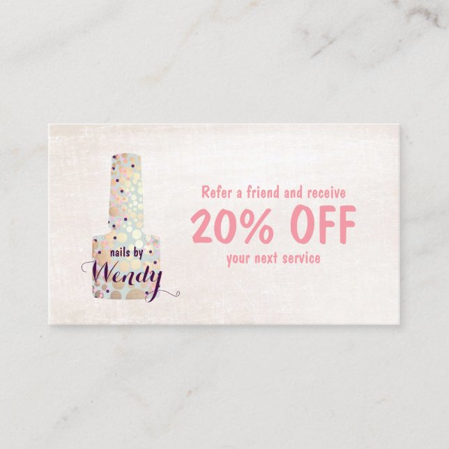 Carte De Référencement Gold Circles Nail Salon Manicurist Orientation (Devant)