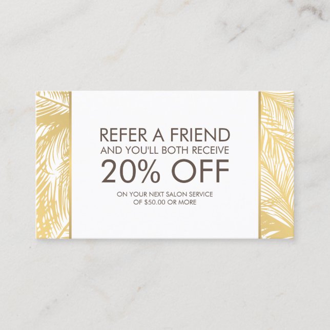 Carte De Référencement Golden Palms Spray Tanning Logo White Orientation (Devant)