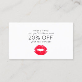 Carte De Référencement Guide du client pour les lèvres de baiser mignonne