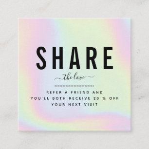 Carte De Référencement Holographic Unicorn Rainbow Ajouter logo et nom de