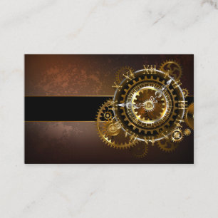 Carte De Référencement Horloge Steampunk avec des engrenages anciens