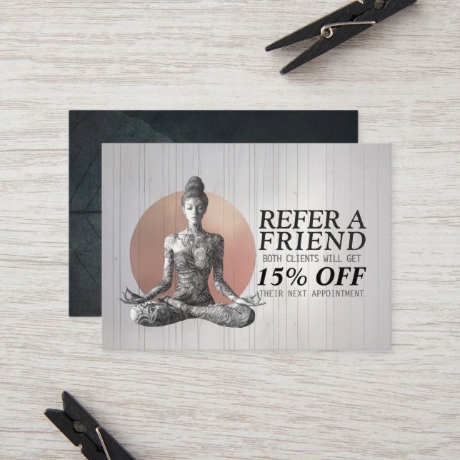 Carte De Référencement Instructeur de méditation Yoga Reiki Master Lotus  (Devant/Arrière en situation)