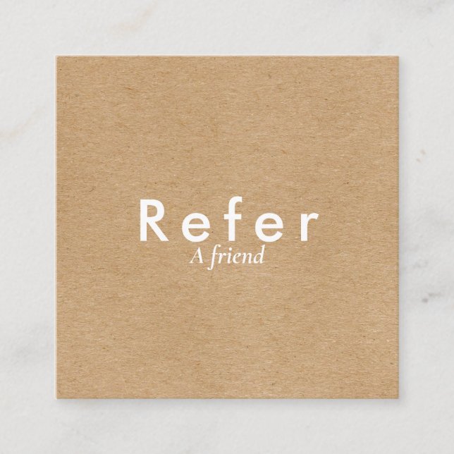Carte De Référencement Kraft rustique simple moderne (Devant)