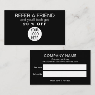 Carte De Référencement Logo de l'entreprise personnalisée en noir et blan