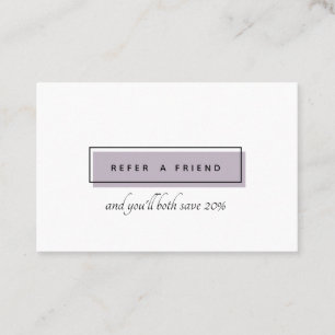 Carte De Référencement Logo féminin Lavande professionnel chic