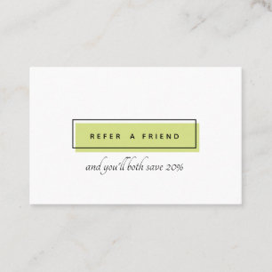 Carte De Référencement Logo féminin Vert professionnel chic