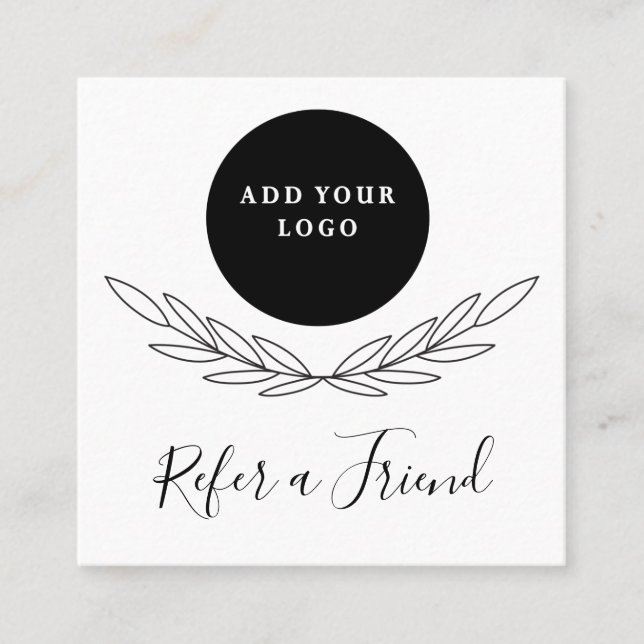 Carte De Référencement Logo Professionnel Noir Et Blanc    (Devant)