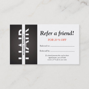 Carte De Référencement Maquillage moderne noir blanc cheveux aiguiser une