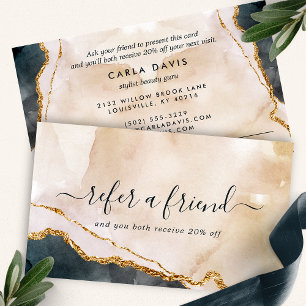 Carte De Référencement Marbre Moderne Eau-Forte Rose Noir Or