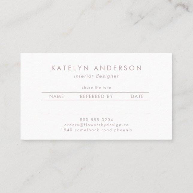 Carte De Référencement Marbre moderne Gold Foil Gemstone Designer d'intér (Dos)