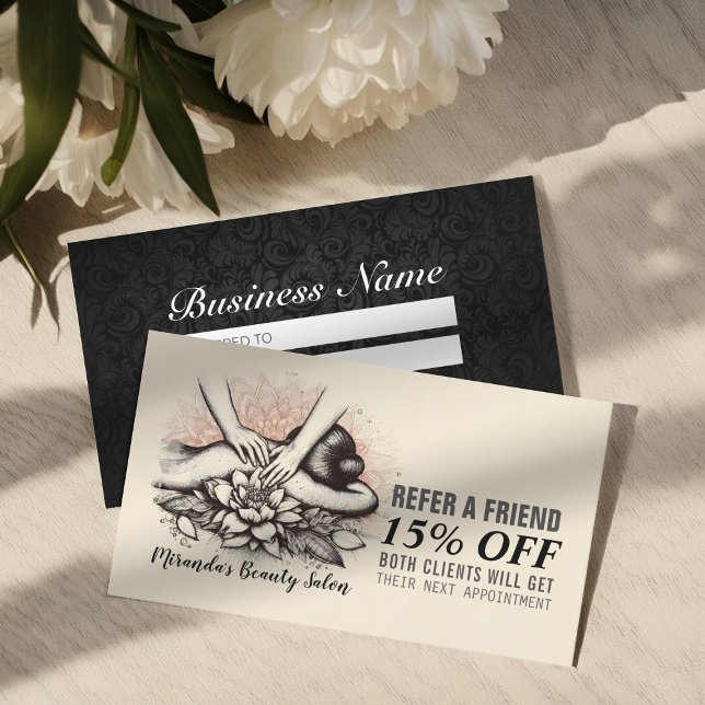 Carte De Référencement Massage Thérapie Guérison Mains Énergie Spa Bien-ê (Créateur téléchargé)