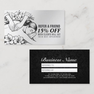 Carte De Référencement Massage Thérapie Guérison Mains Énergie Spa Bien-ê